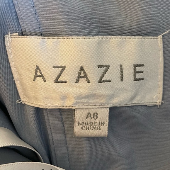 AZAZIE Kaitlynn Dusty Blue Empire Ruched Chiffon Convertible Dress - Picture 6 of 6